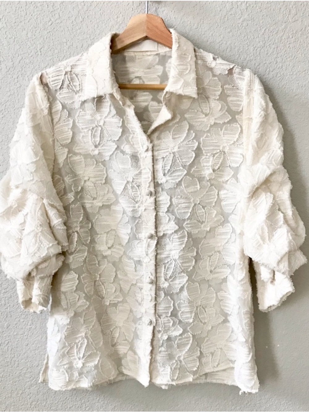 CO Floral Fil Coupe 3/4 sleeve blouse